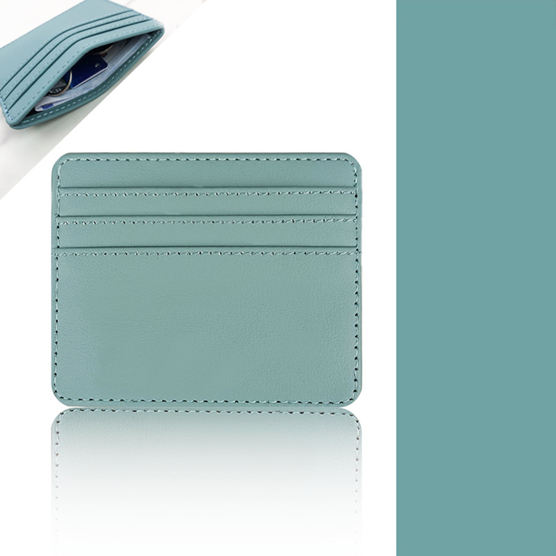 Business 4 Card Compact Leather Pu Card Holder 8