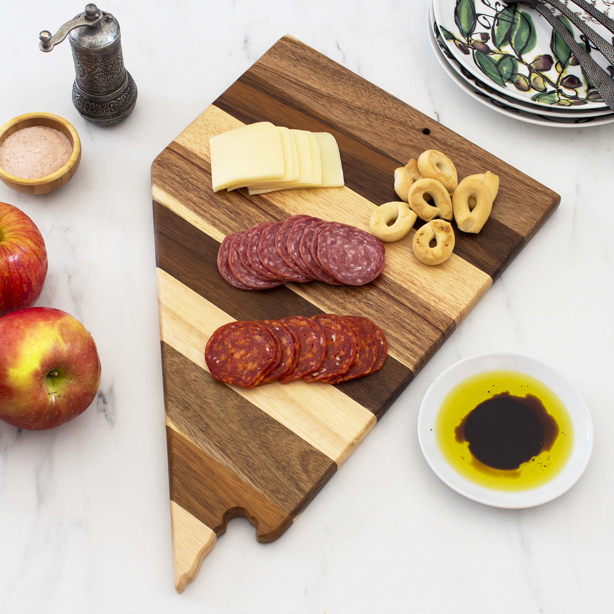 Rock & Branch® Shiplap Series Nevada State Shaped Wood Serving and Cutting Board 10