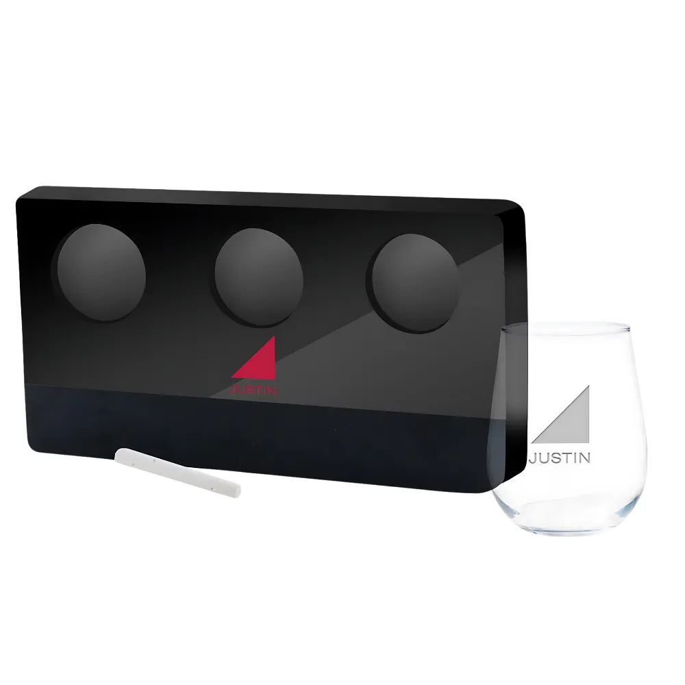 Acrylic Wine Tasting Flight Set with Chalkboard 3
