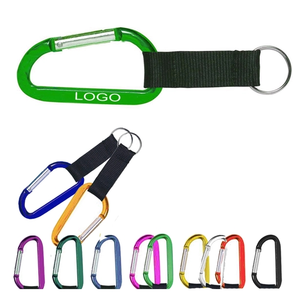 3" Carabiner with Strap and Key Ring 2