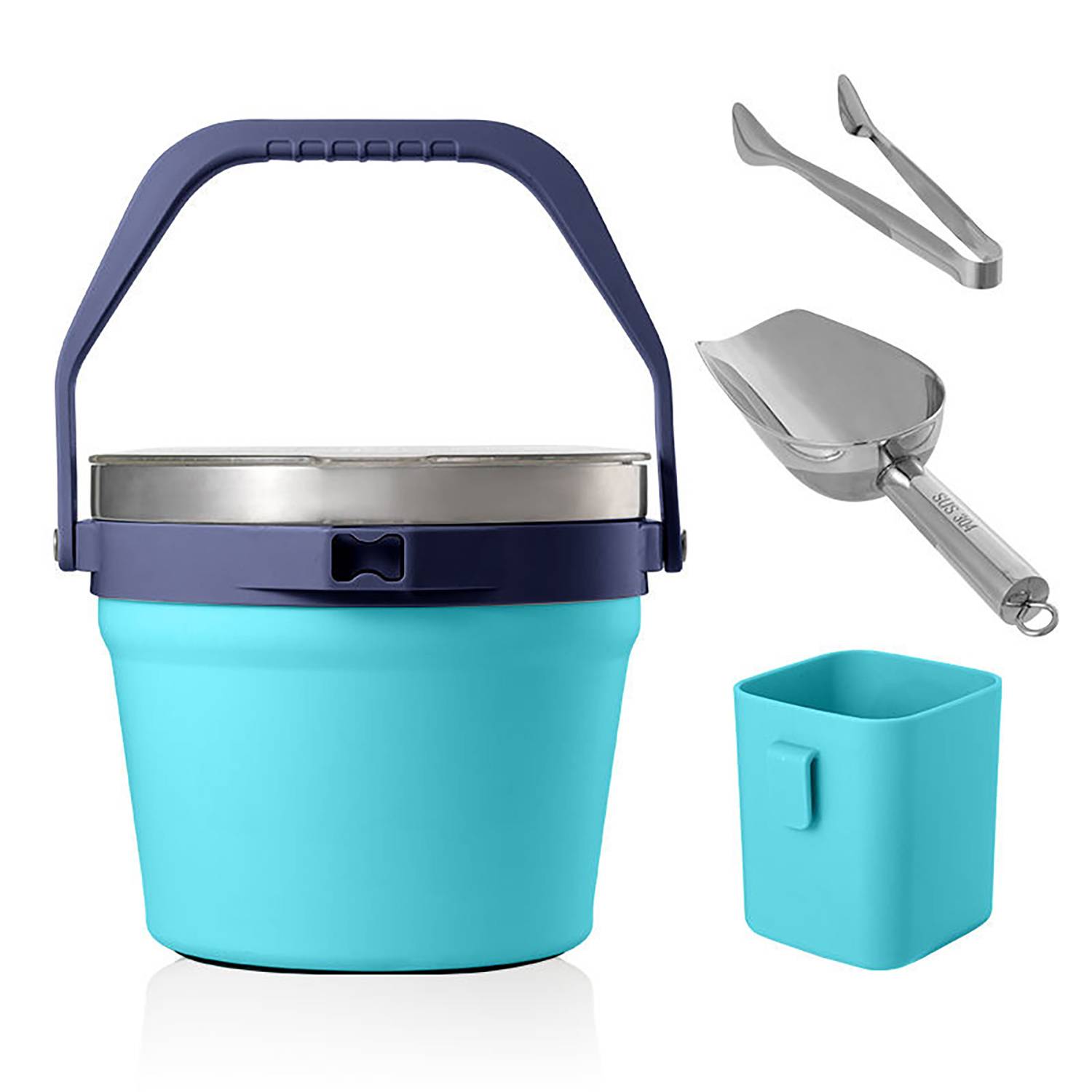 Large-Capacity Stainless Steel Insulated Ice Bucket Set 7