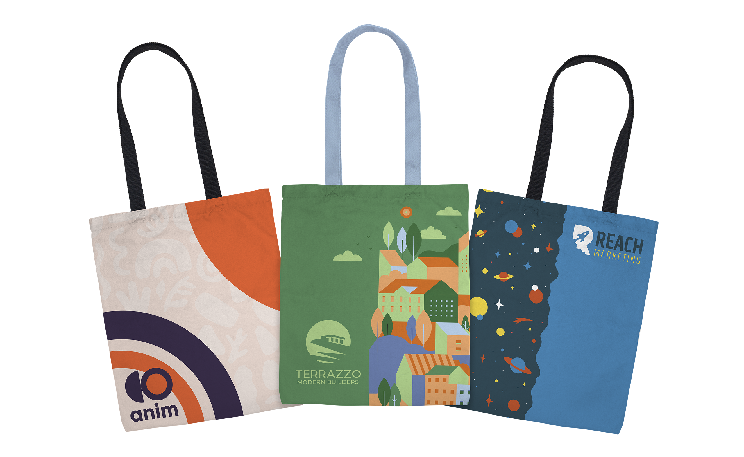 Full Color Recycled Canvas Tote Flat