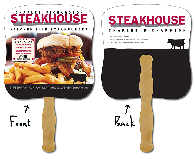 Delivery Hand Fan - 7.375x7.75 Laminated - 14 pt. 1