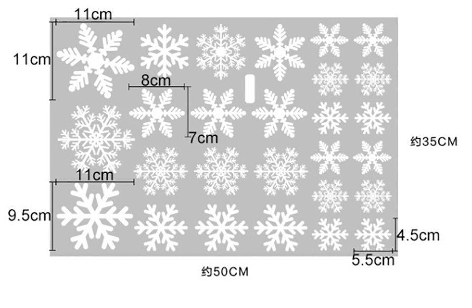 Window Snowflakes Set Christmas Pvc Glass Sticker 2
