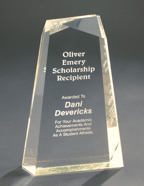 8" Gold Facet Wedge Acrylic Award 2