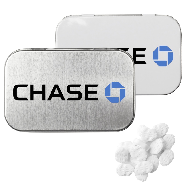 Rectangular Tin with Dollar Sign Shaped Mints 5