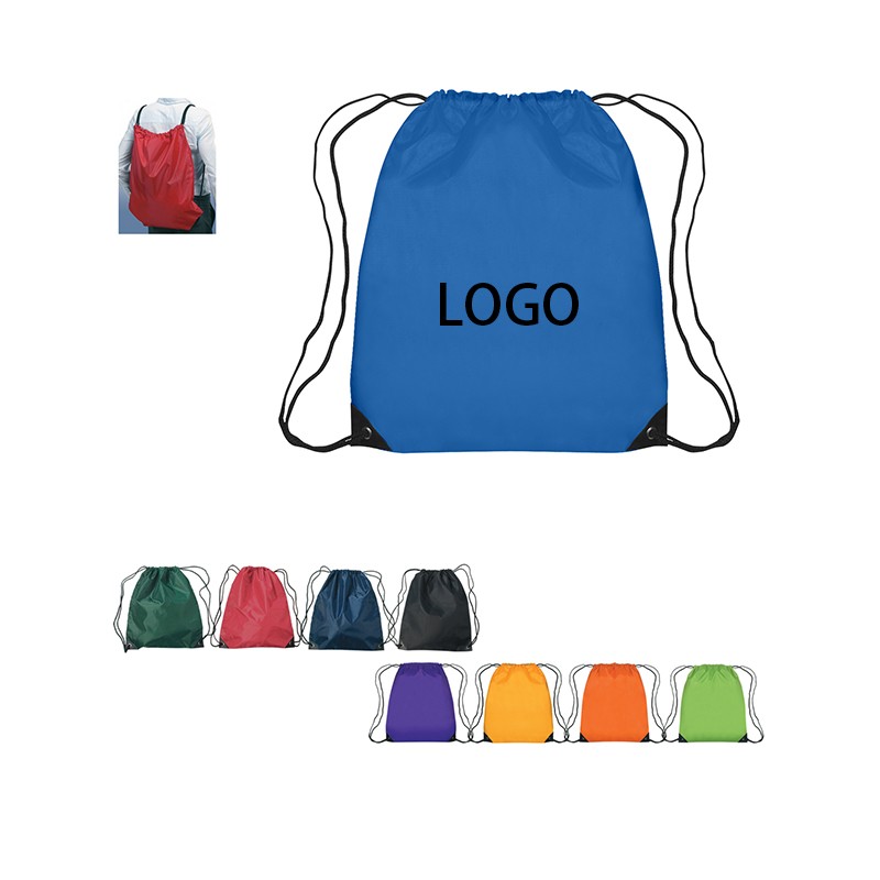 210D Drawstring Sportpack W/ Leather Corner (13" x 16") 2