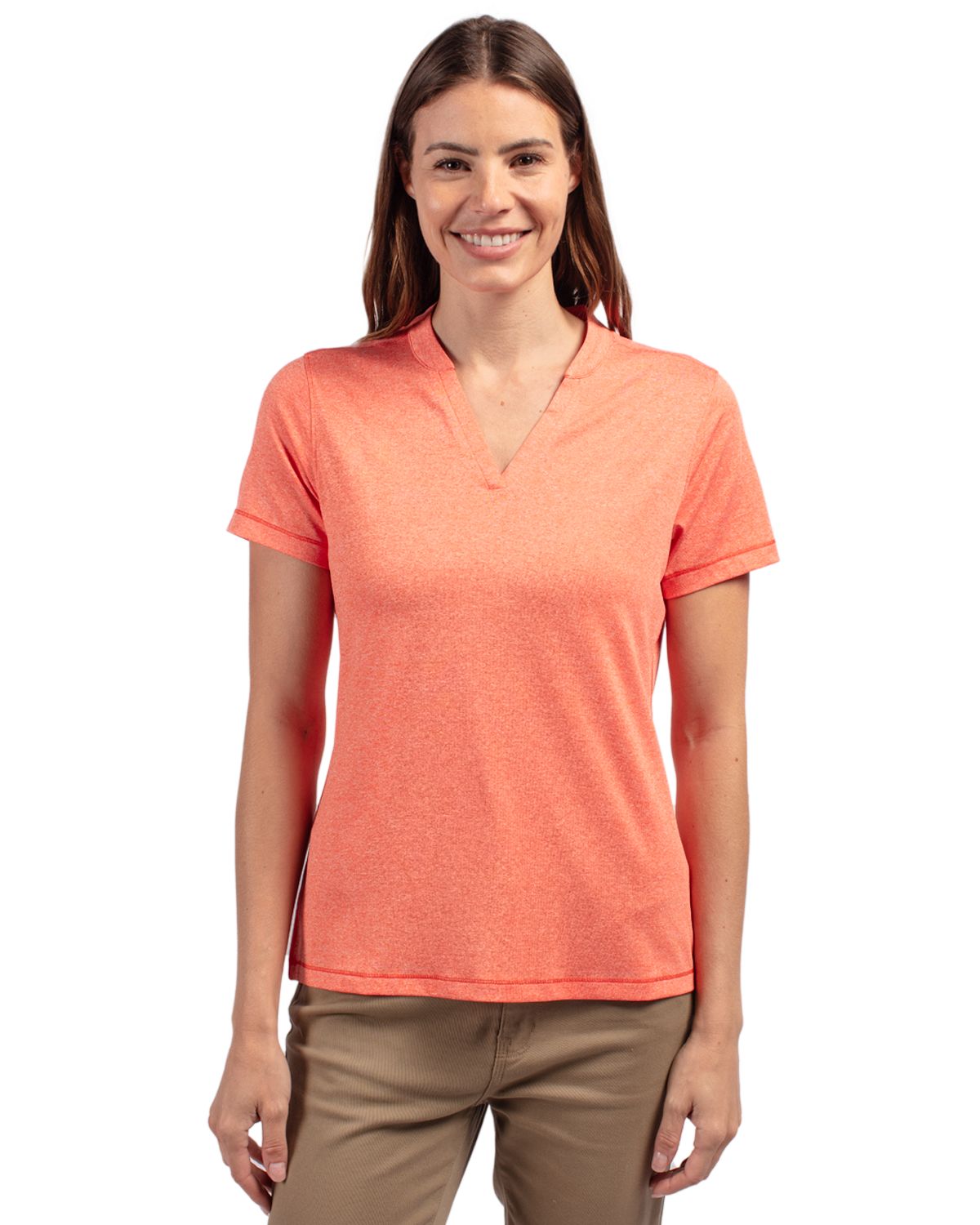 Cutter & Buck Forge Recycled Four-Way Stretch Heathered Womens Blade Top 25