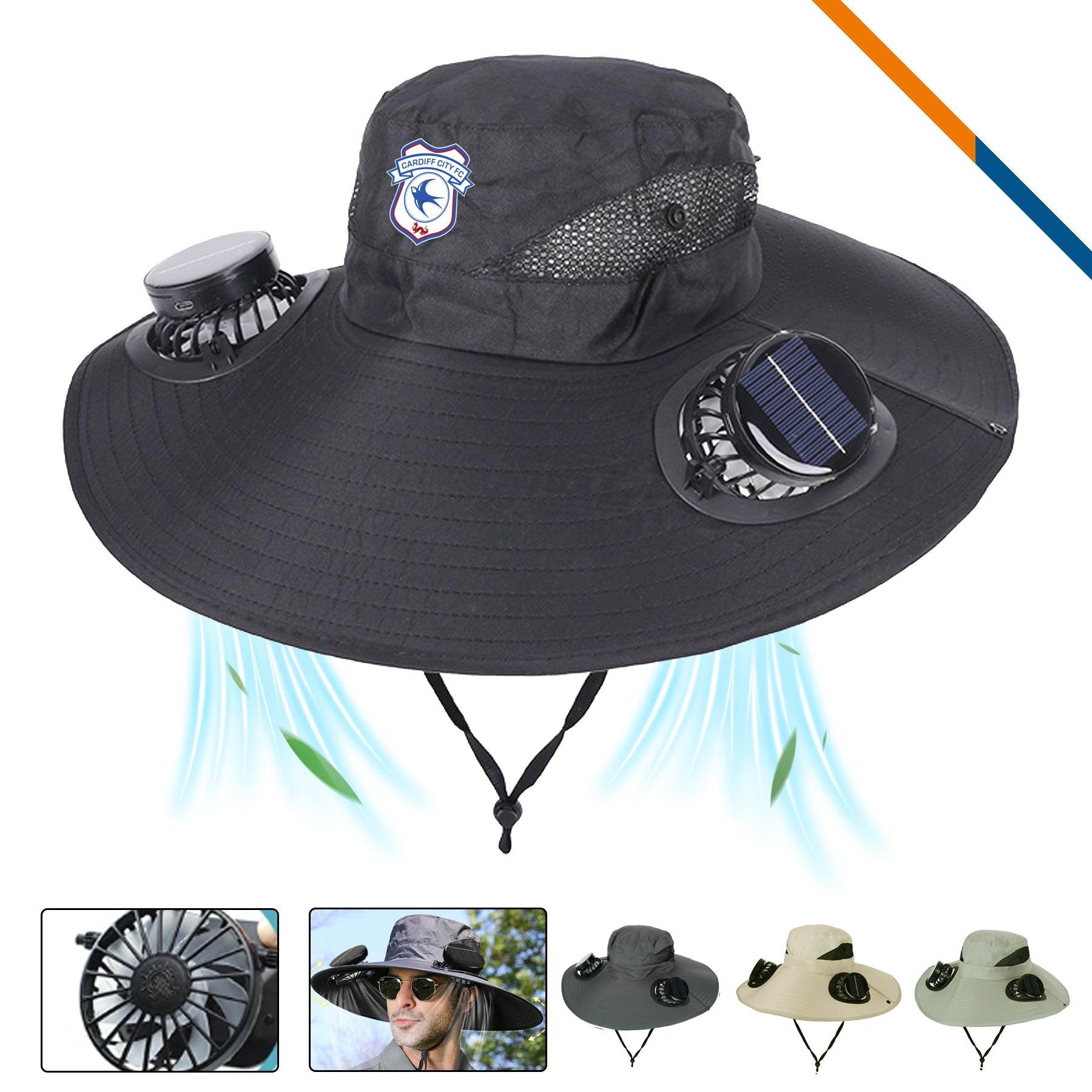 Armor Solar Double Fan Bucket Hat With String 4
