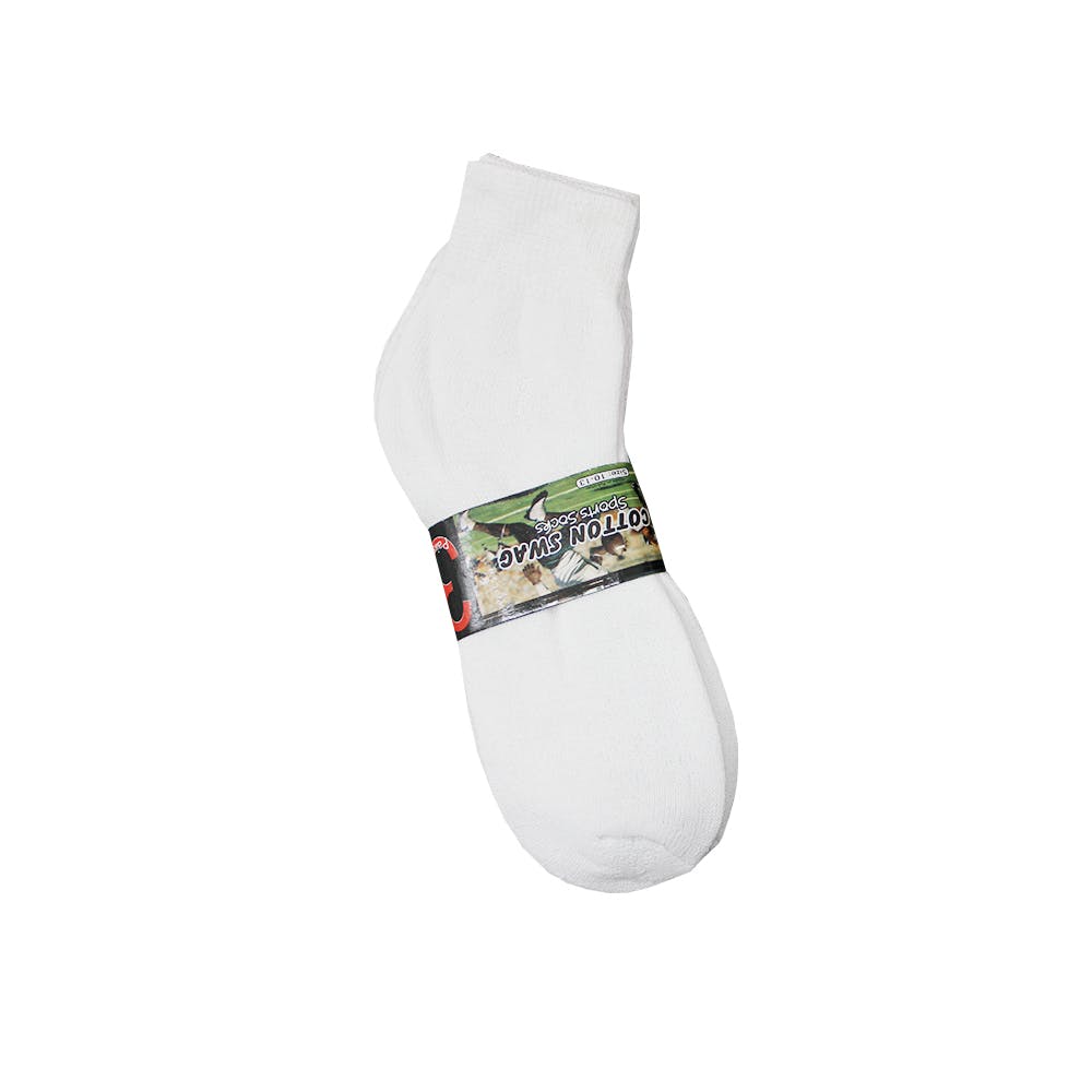 Adult Ankle Socks White Size 10-13 2