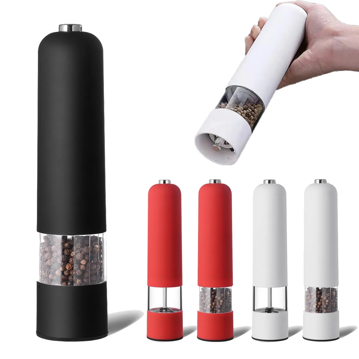 Automatic Electric Plastic Ceramic Burr Salt Pepper Grinder 1