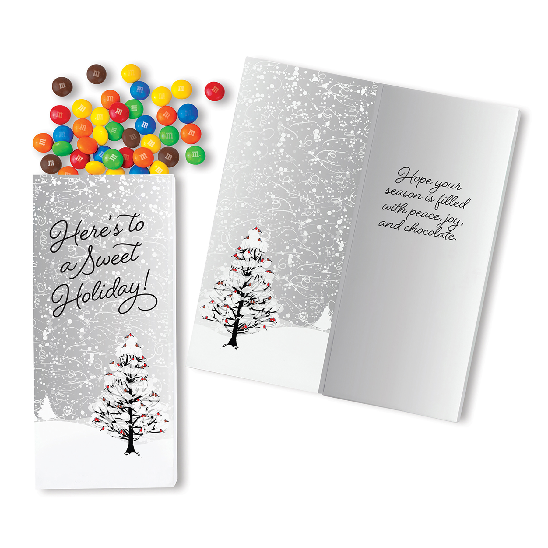 One Color Foil-Stamped Stock Cardinals Sweeter Cards with Candy Coated Chocolate Bitz 1