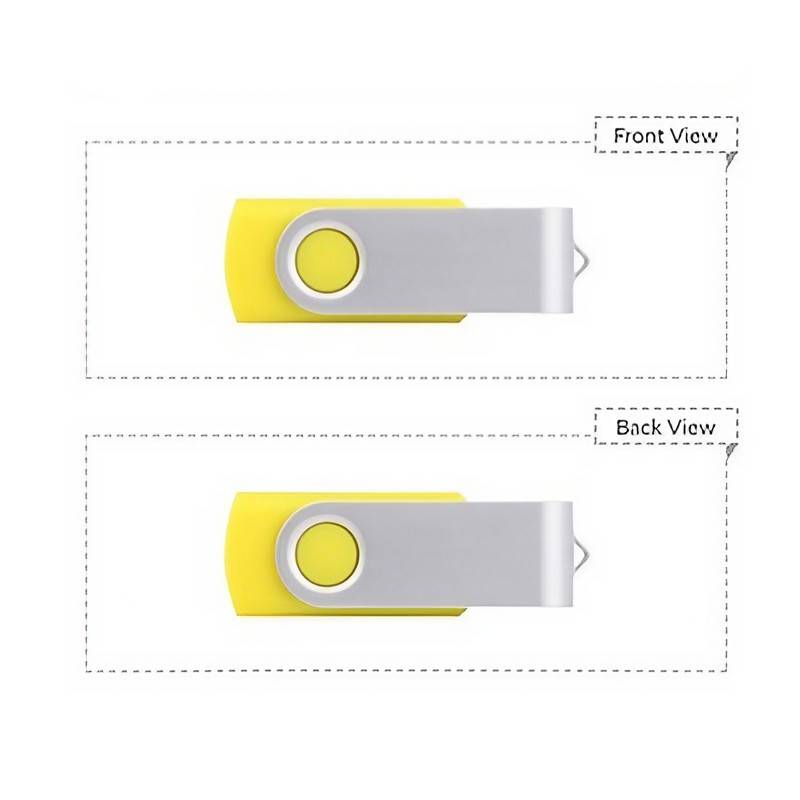 Plastic USB Flash Drive W/ Metal Swivel Cover (1GB) 1