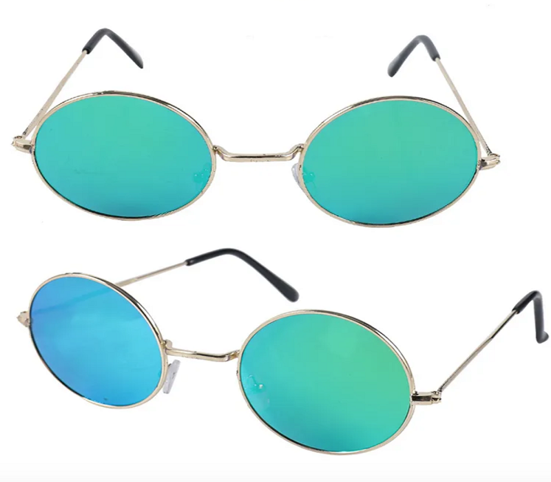 Round Frame Metal Sunglasses with Colored Lenses 11