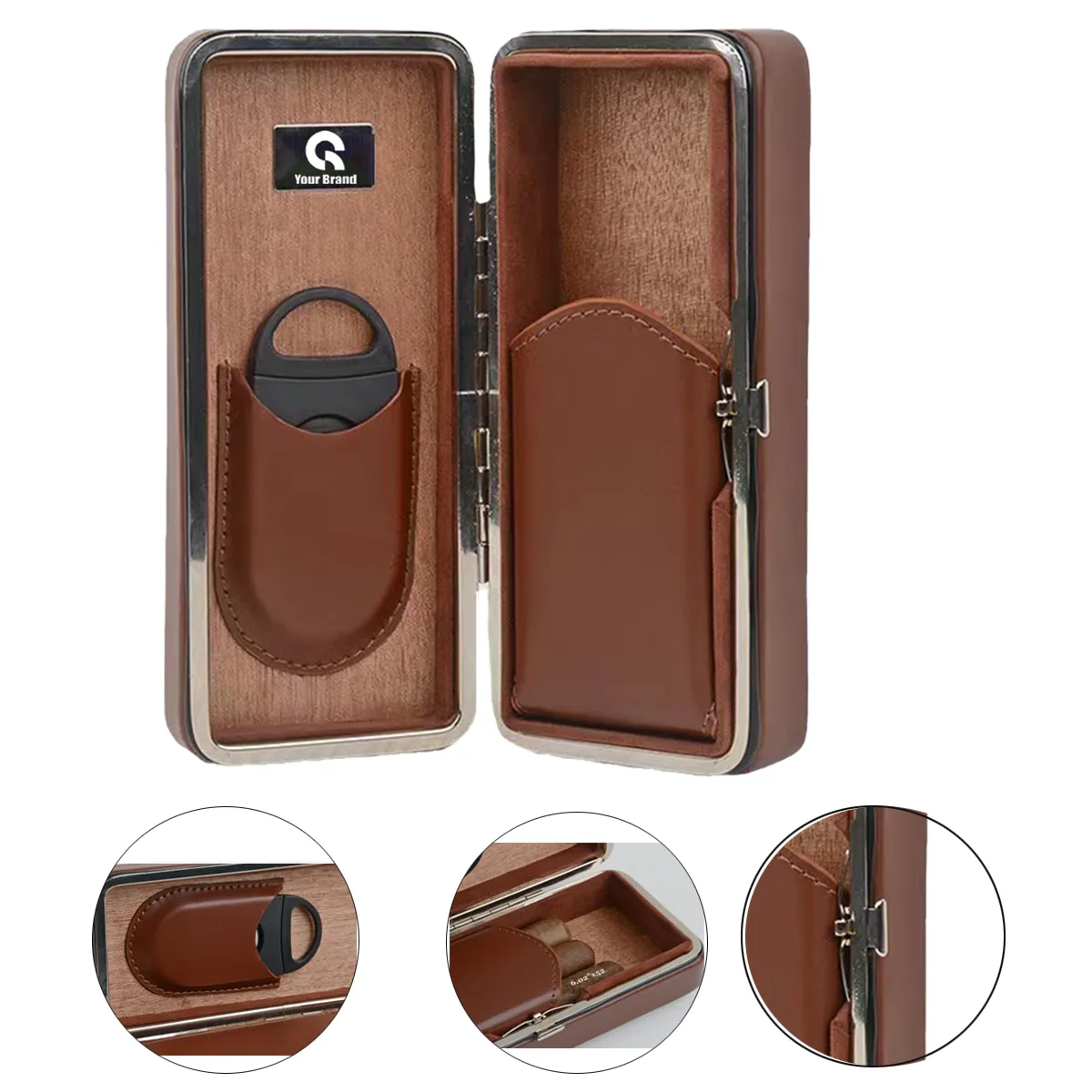Leather portable durable Cigar box 1