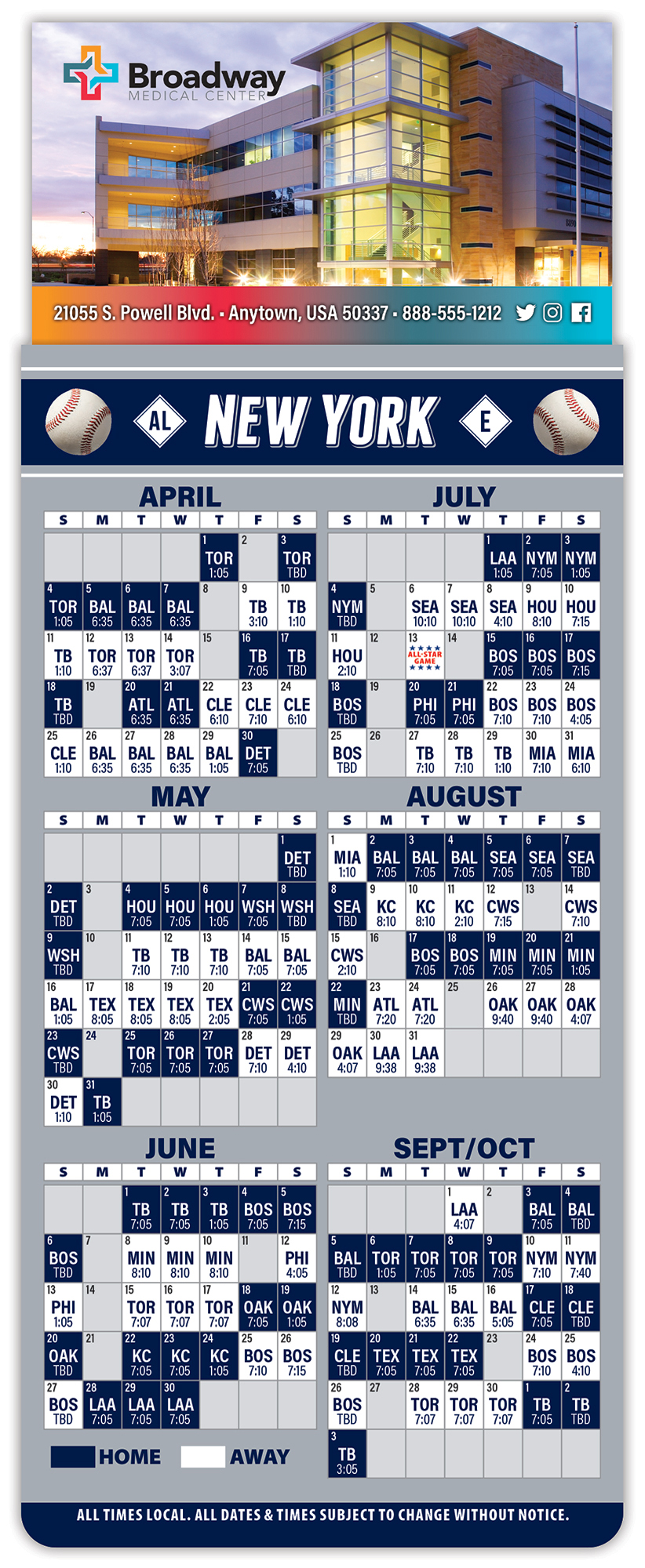 Magna-Card Business Card Magnet - Baseball Schedules (3.5 x 9) 1