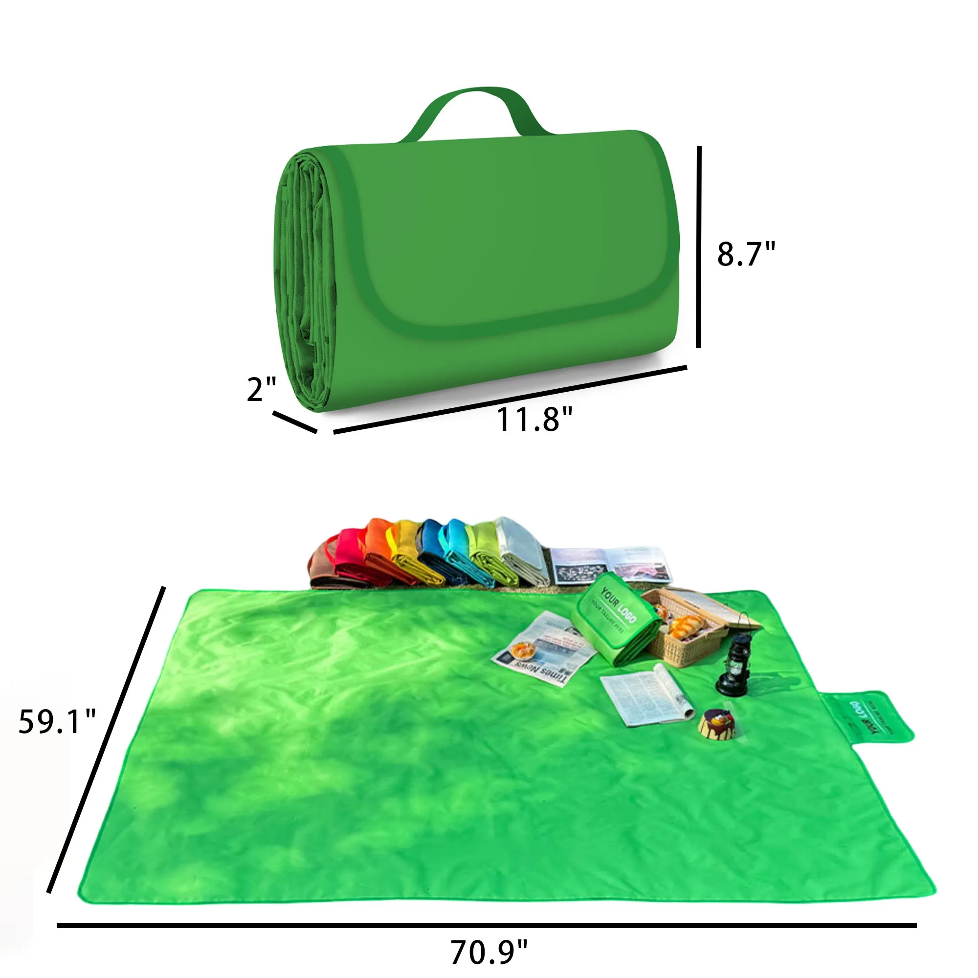 Folding Beach Picnic Rug With Handle 8