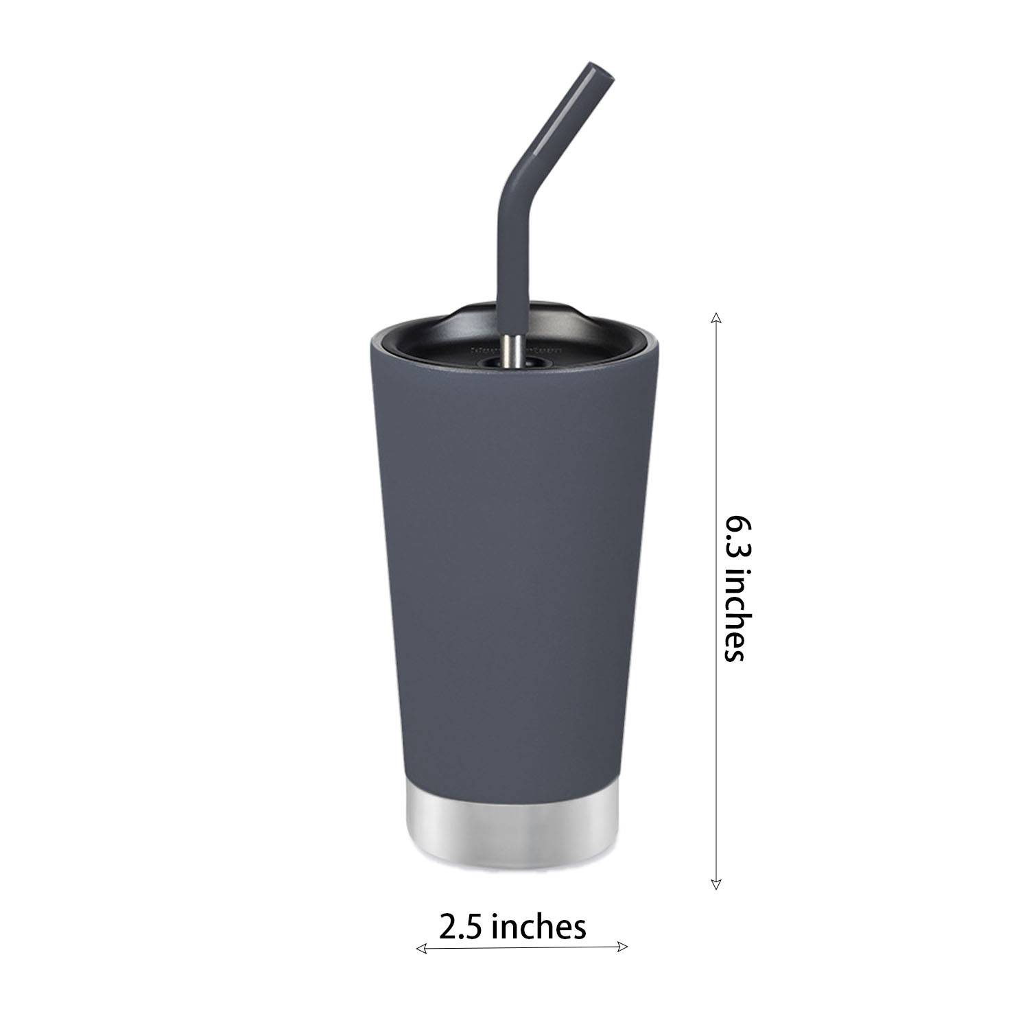 17OZ Stainless Steel Tumbler with Silicon Straw 3