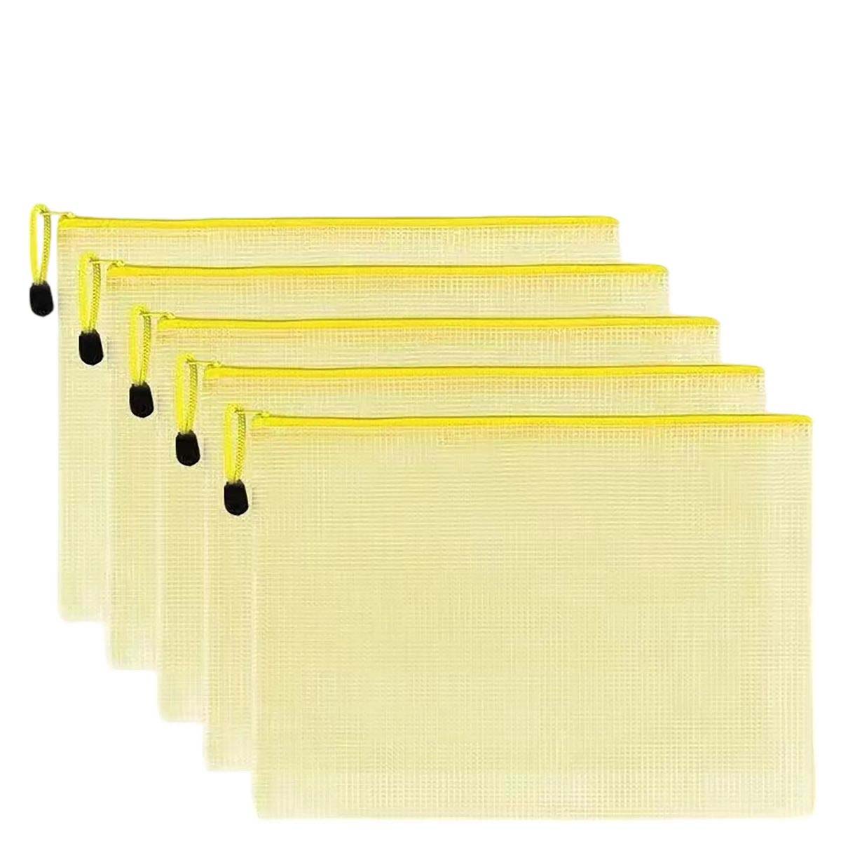 Durable PVC Grid Zipper Pouch A4 Storage 8