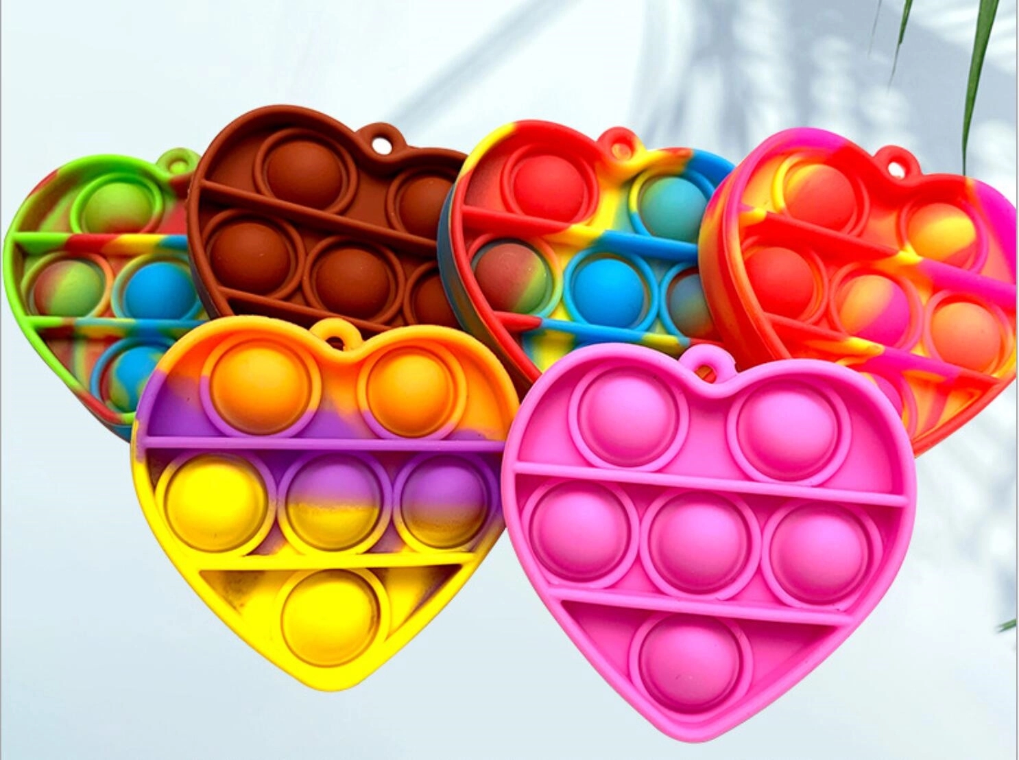 Heart Shape Push Popping Bubble Keychain 2