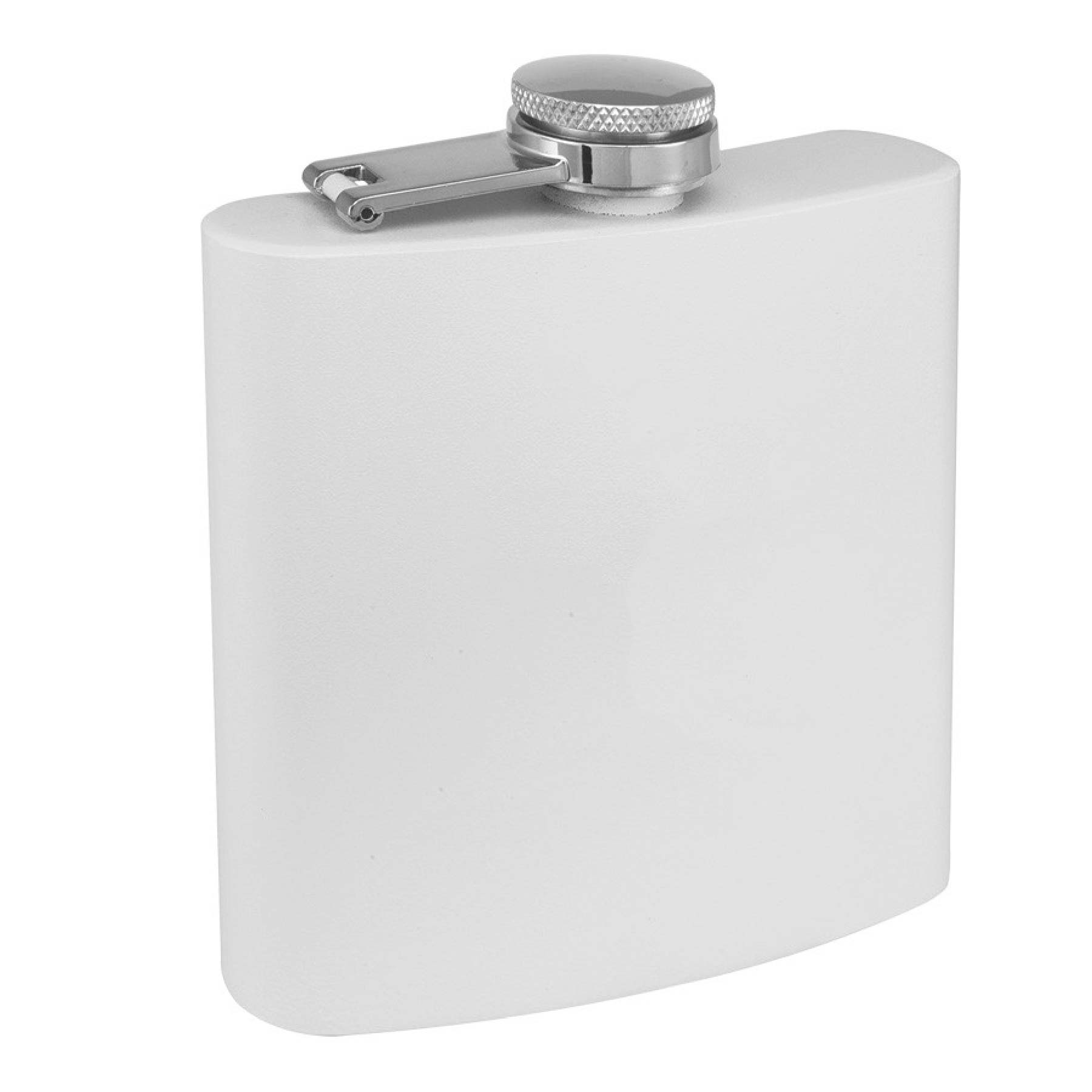 6 Oz. Matte White Powder Coated Stainless Steel Flask 3