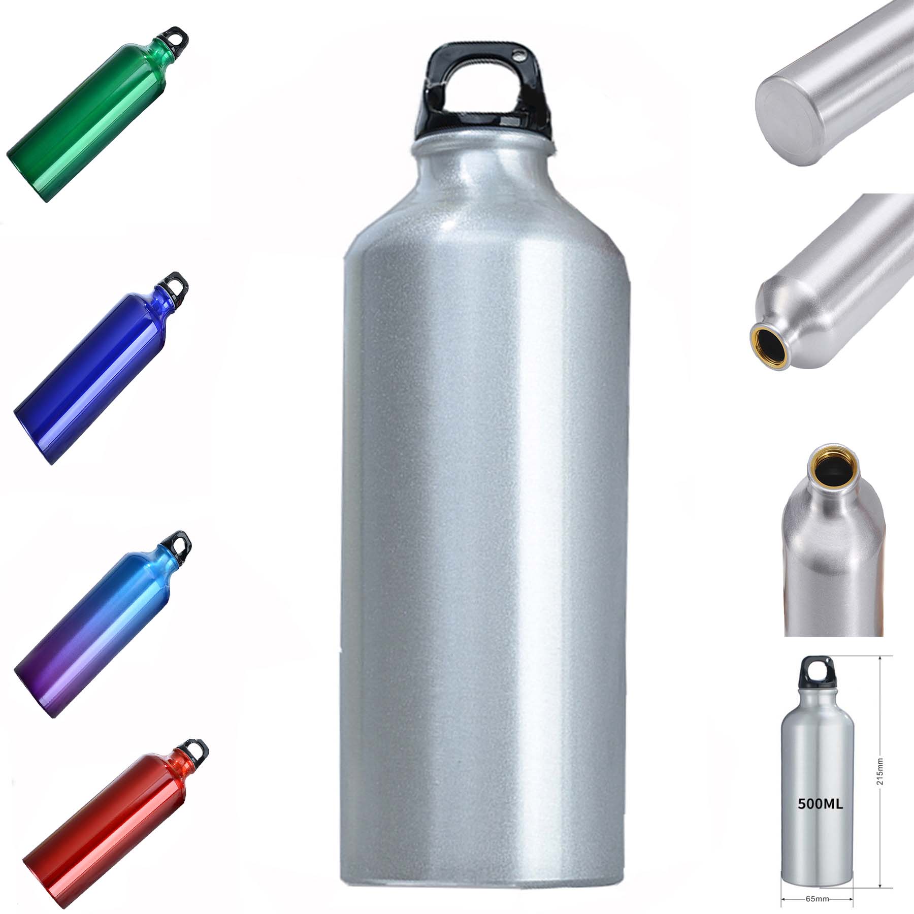 500ml Aluminum Outside Sports Cup, custom water bottle with logo imprint 2