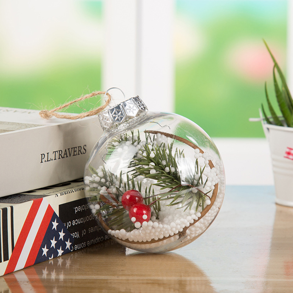 Christmas Tree 8cm Transparent Decorative Balls 12