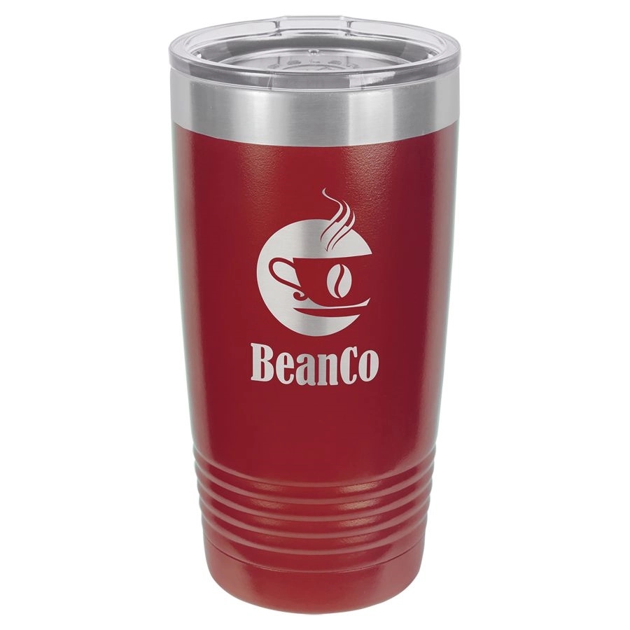 20 Oz. Maroon Red Vacuum Insulated Tumbler w/Clear Lid 1