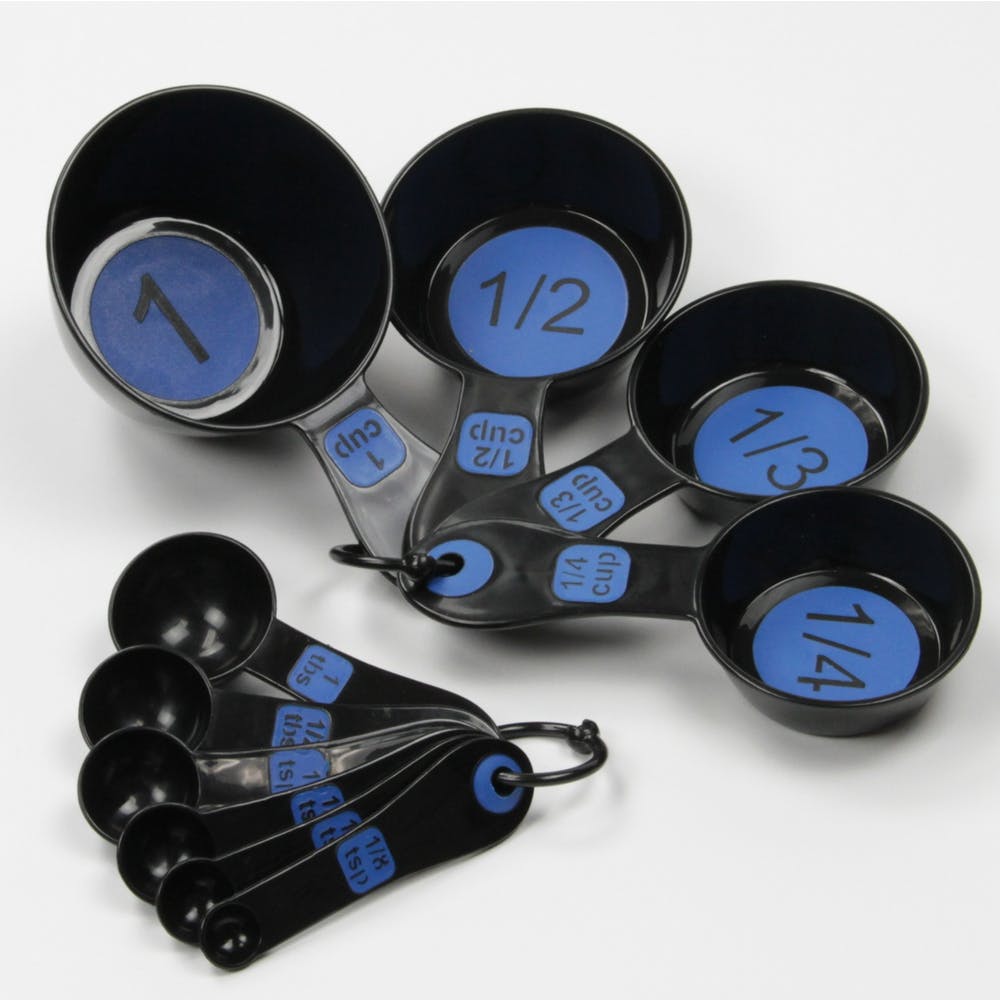 Measuring Spoon Set - 10 Measurements Large Print Blue 2