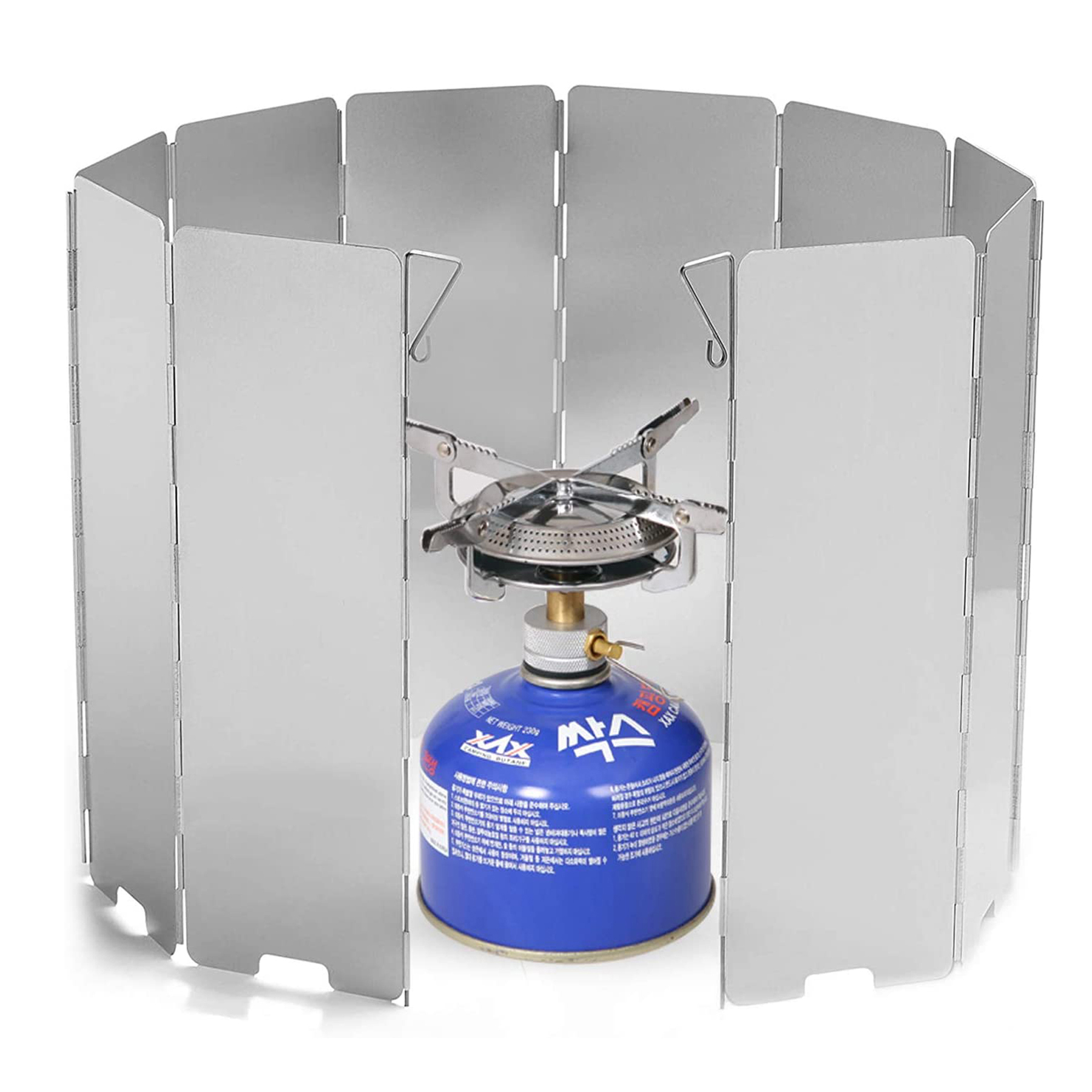 Outdoor 10 Plates Foldable Camping Stove Windshield 2
