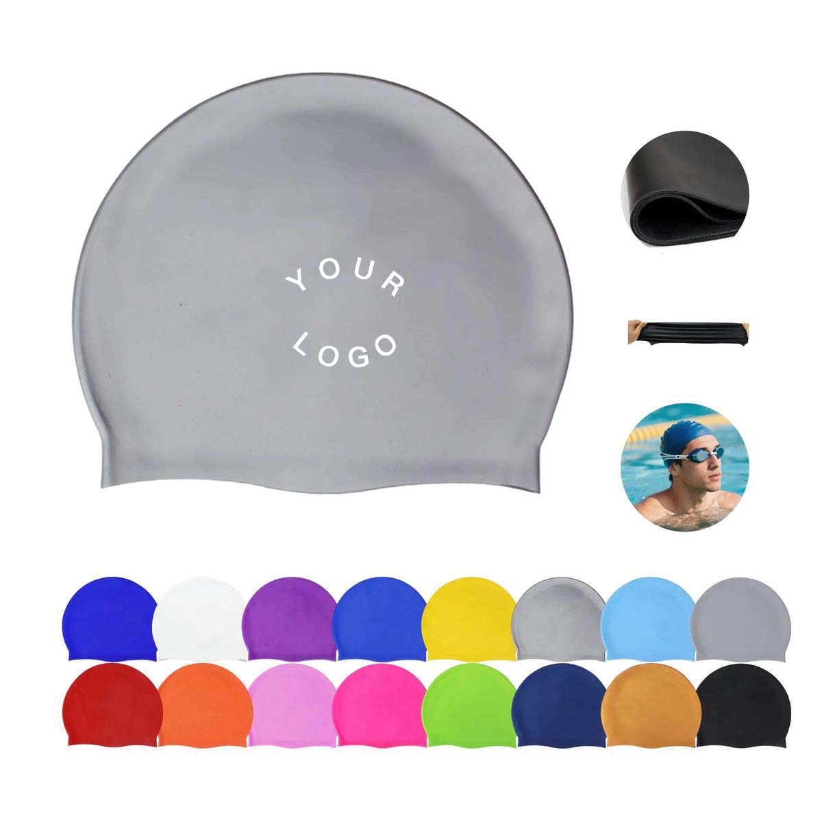 Silicone Swim Cap Waterproof Adult Size 4