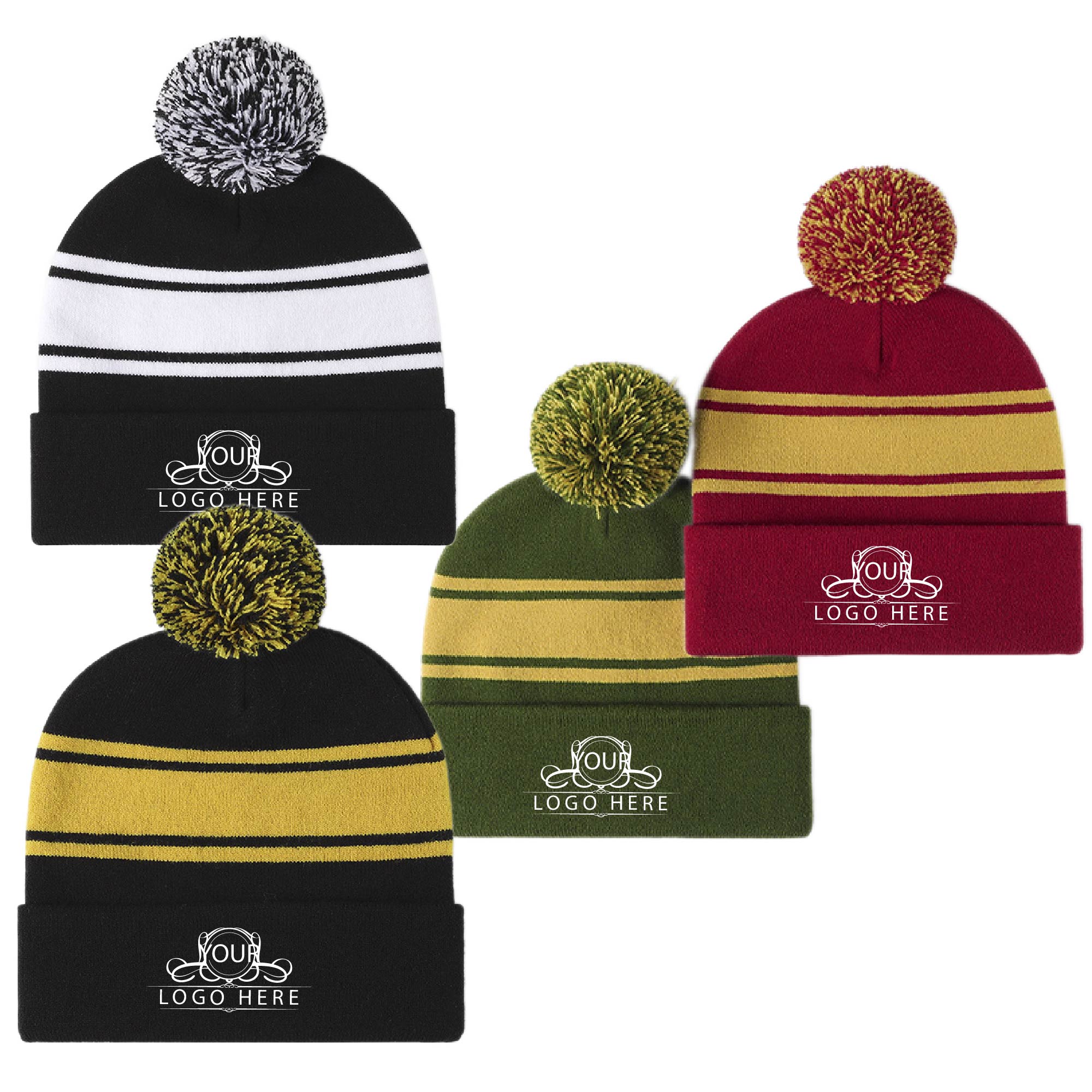 Pom-Pom Knit Beanie 1