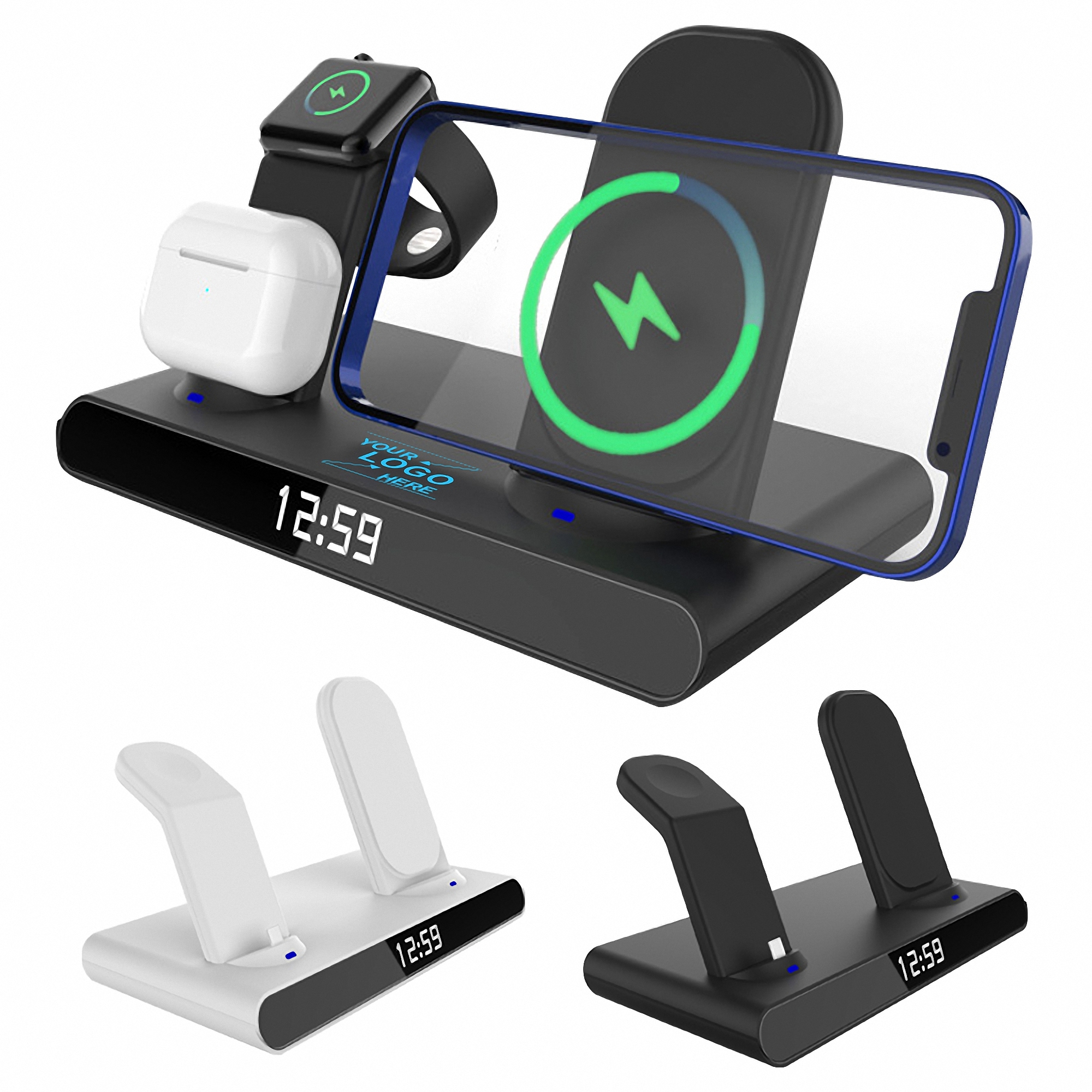 3" 1 Wireless Phone Charger with Alarm Clock