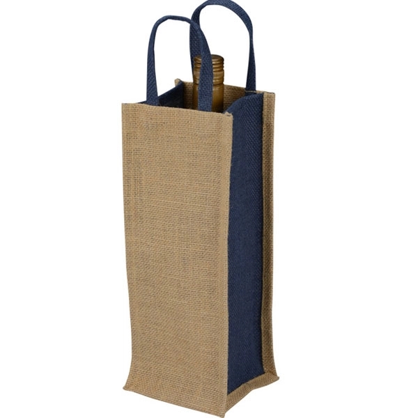 Promotional Jute Single Bottle Wine Tote 3