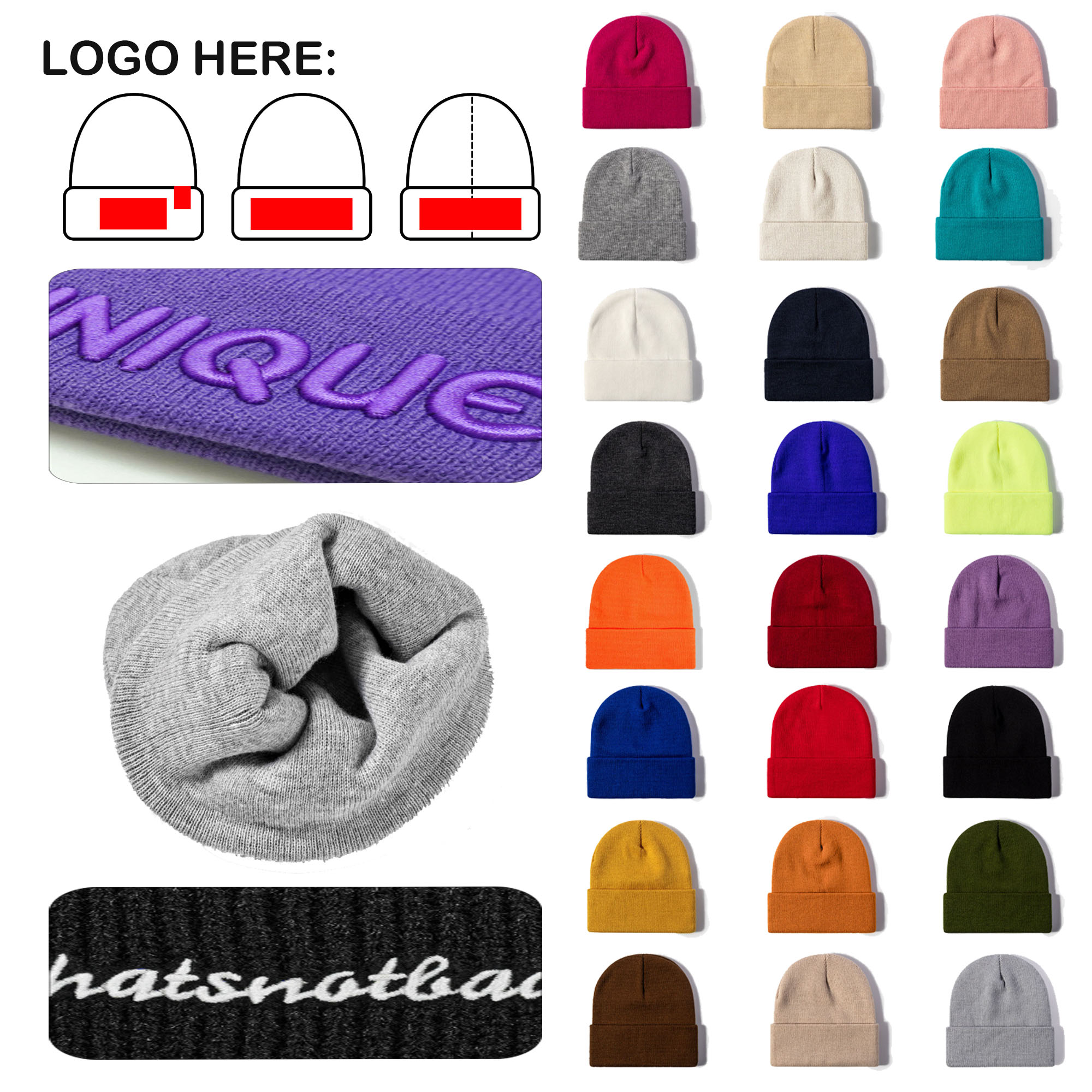 MOQ100 Winter Style Warm Knitted Hat 1