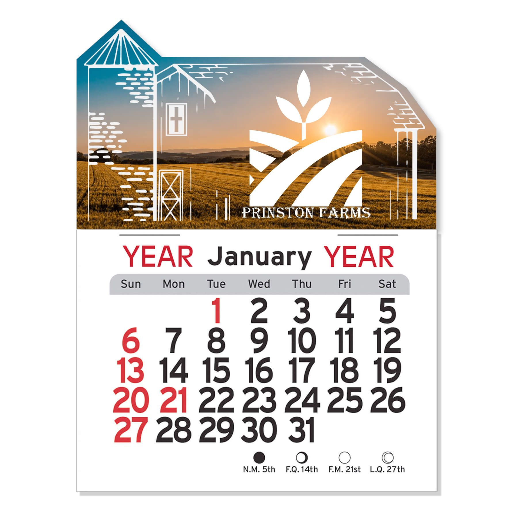Adhesive Peel-N-Stick® Calendar - Barn 4