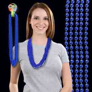 Blue Metallic Beaded Necklace