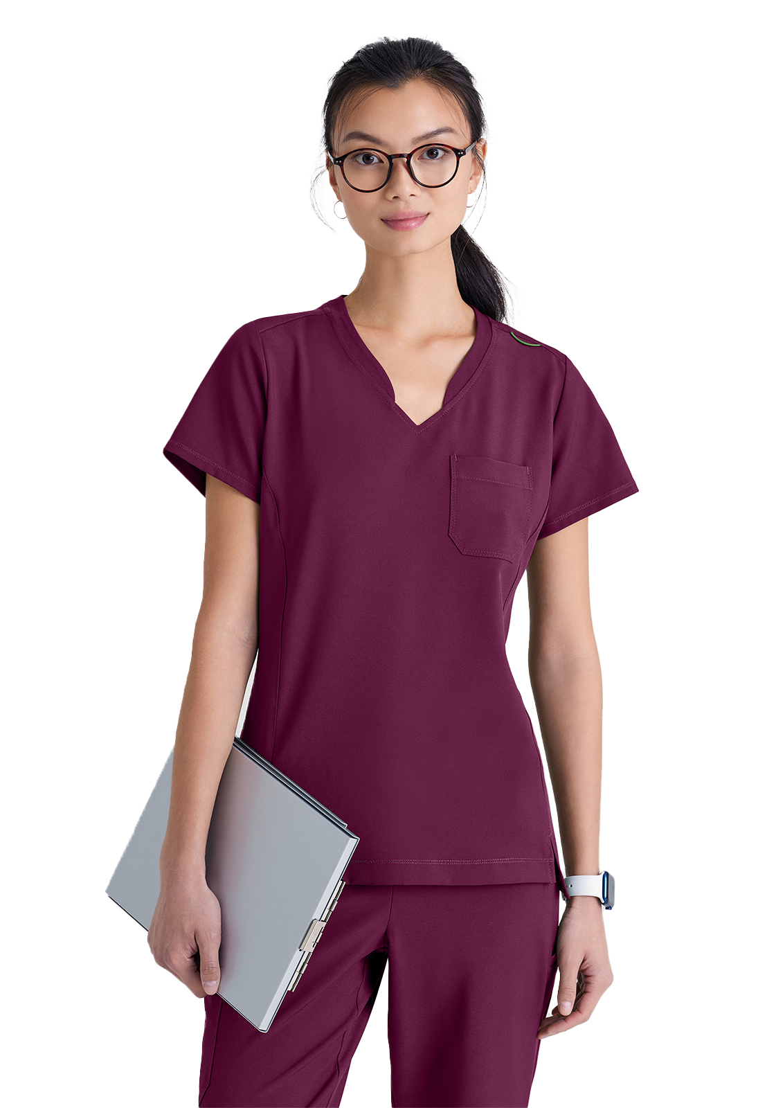 Grey's Anatomy Evolve Stretch - Women's One-Pocket Banded V-Neck Sway Scrub Top 23