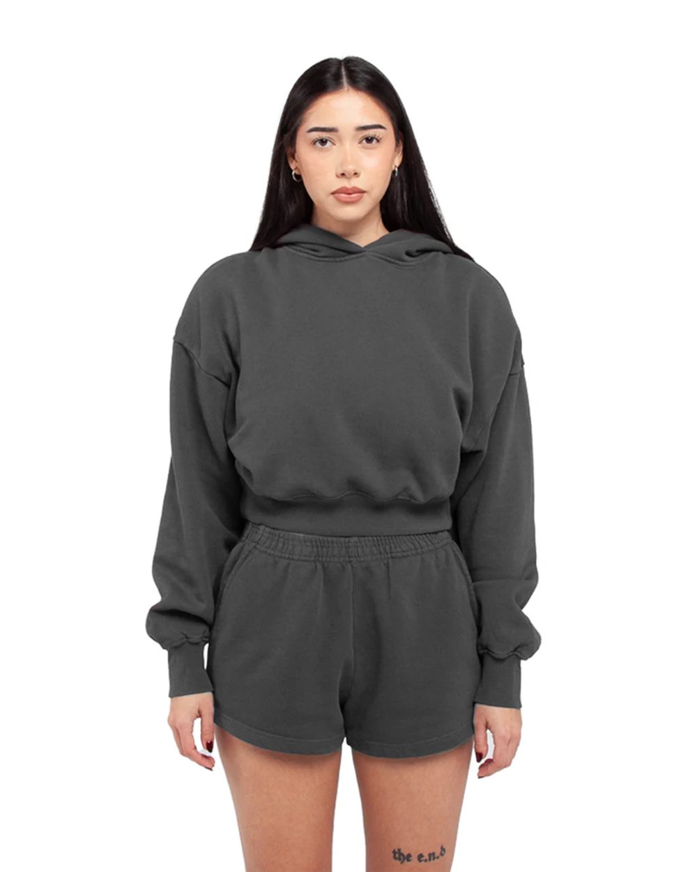 Women's Garment-Dyed Crop Hooded Sweatshirt - SHGWC 10