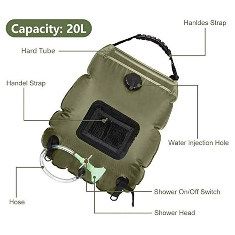 Solar Heating Camping Shower Bag Beach Swimming Outdoor 4