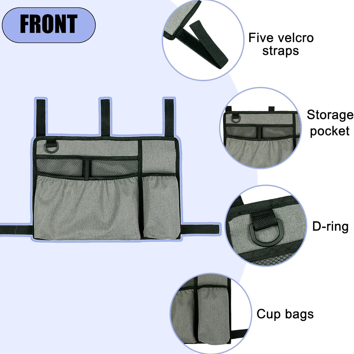 Multi-Pocket Walker Bag with Cup Holder 5