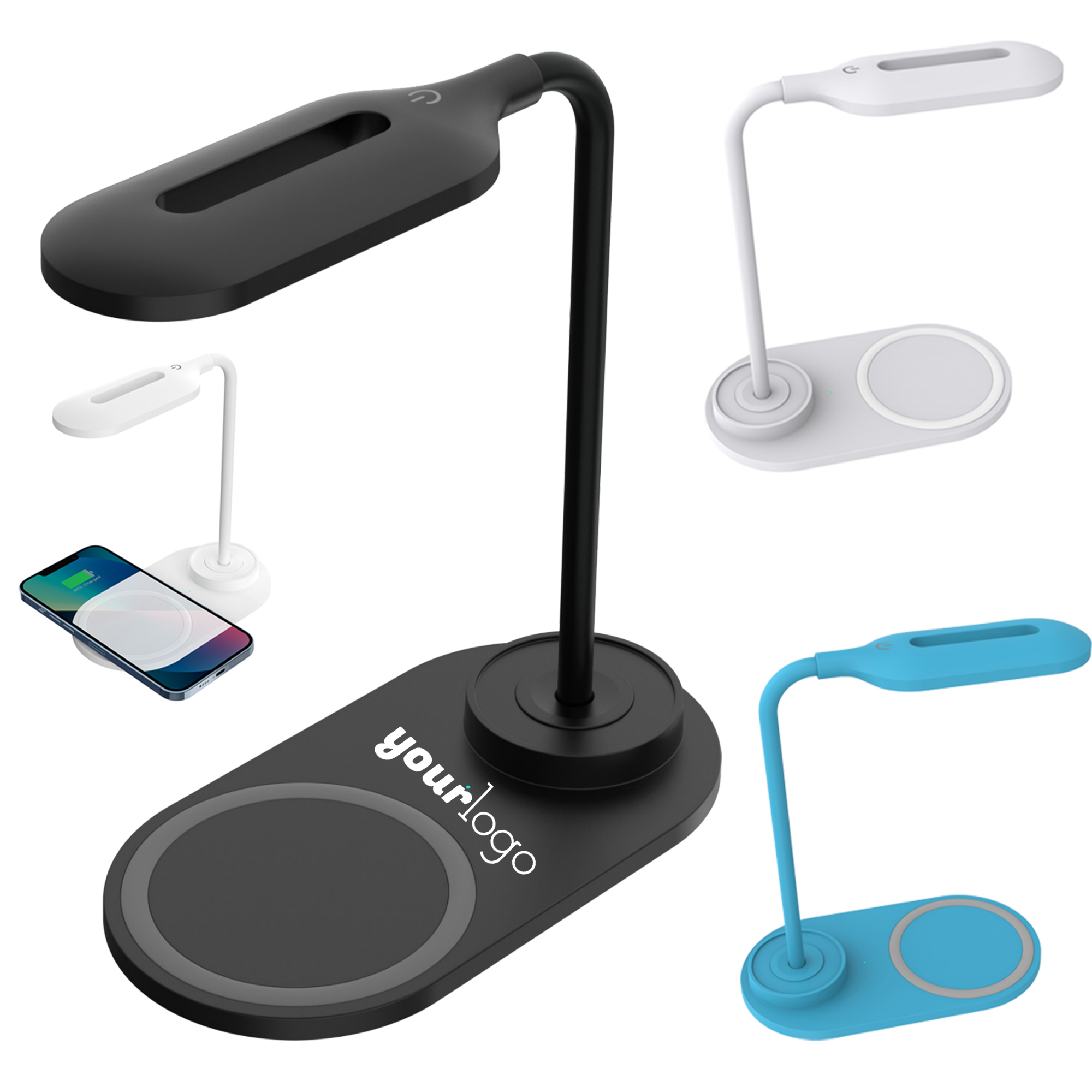 LED Desk Lamp with Built - in Phone Wireless Charger 6