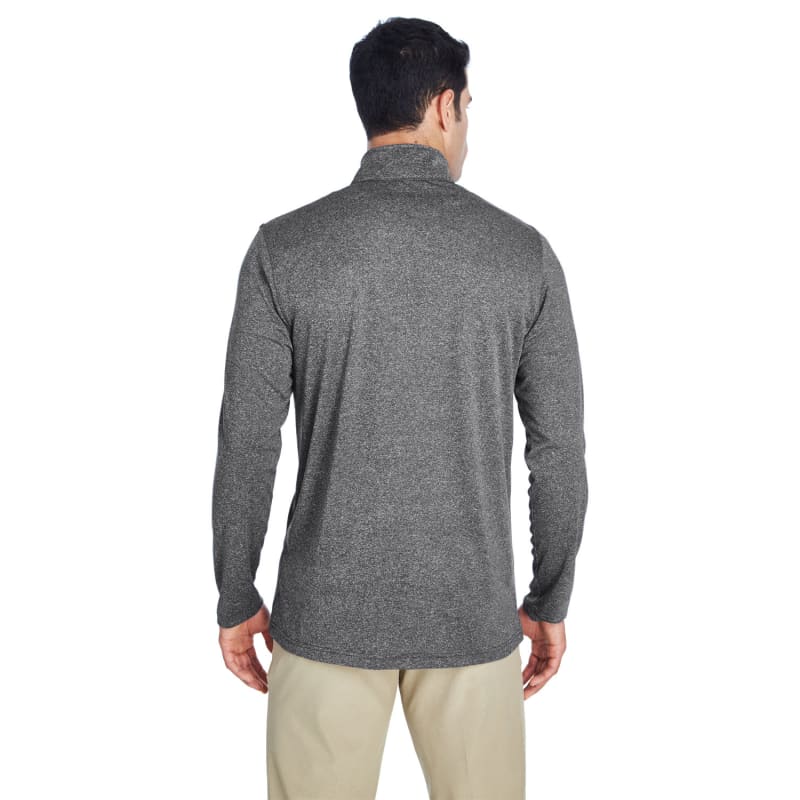 UltraClub Men's Cool & Dry Heathered Performance Quarter-Zip 6