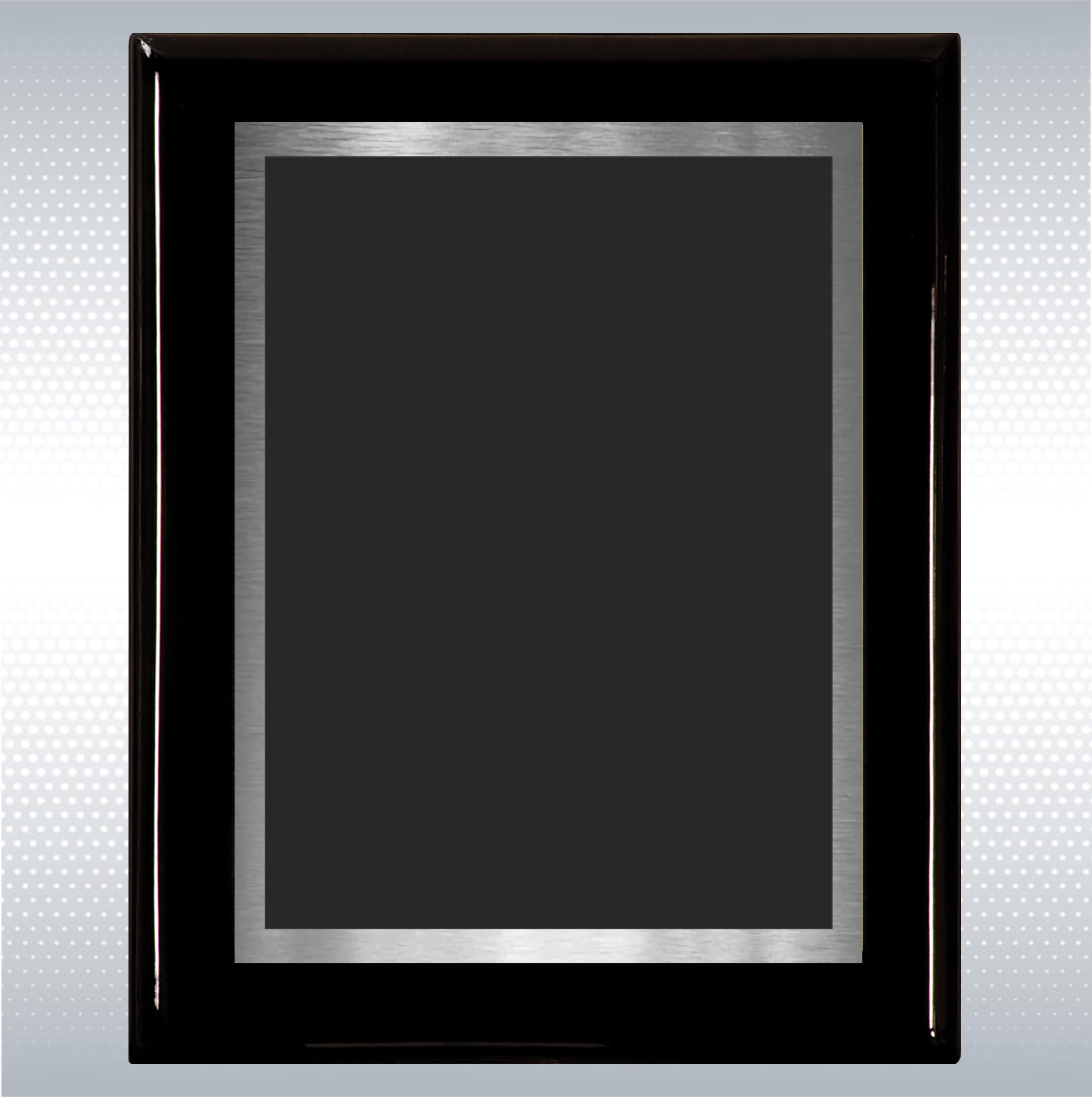 Black Piano Finish Wood Plaque w/Choice of Double Engraved Plate (8" x 10") 4