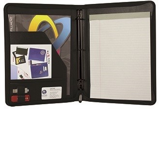 Deluxe Padfolio w/ 1" - 3 Ring Binder and Zipper Closure 2