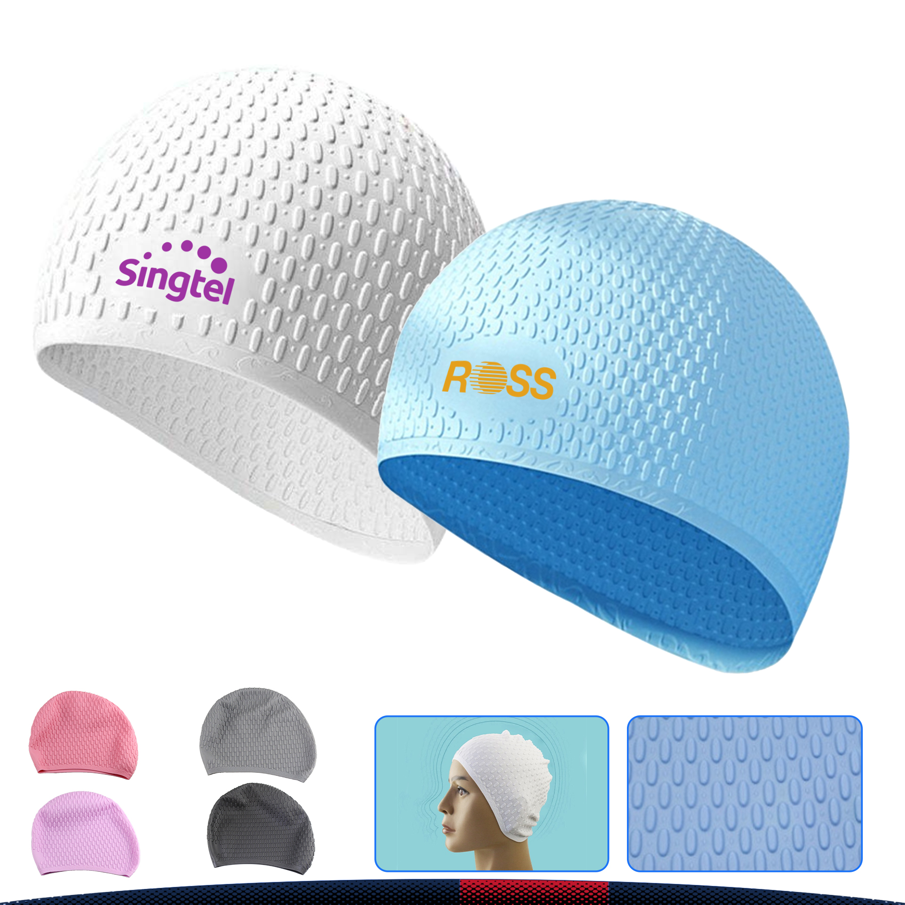 Anti-slip Silicone Swim Cap 4