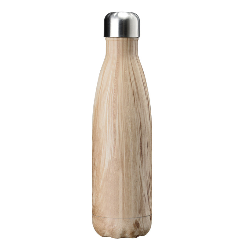 17Ounce Wood Grain Sleek Insulated Water Bottles 17
