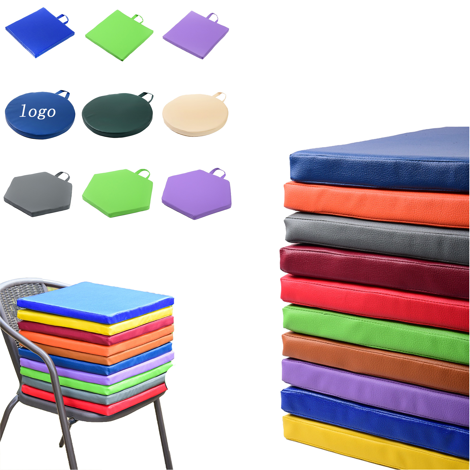 Portable And Simple Solid-Color PU Leather Seat Cushion 2