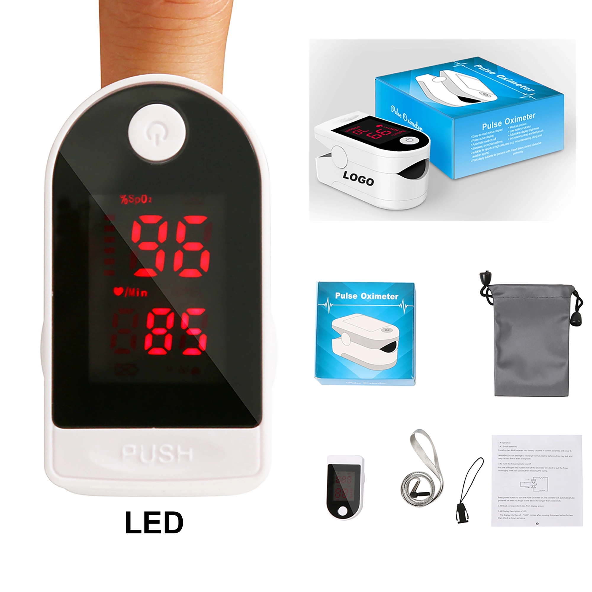 LED Pulse Fingertip Oximeter