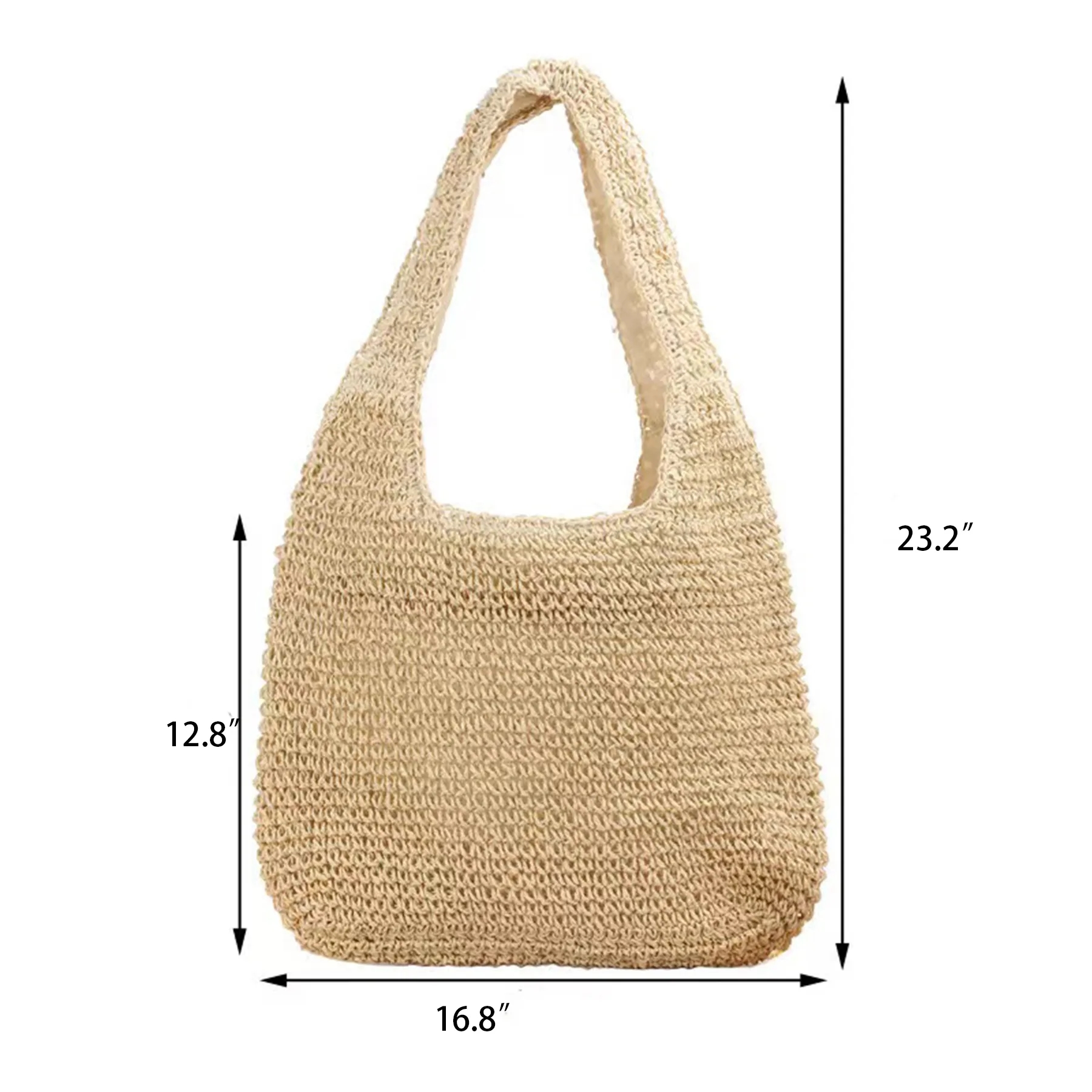 Hand-woven Soft Large Straw Shoulder Beach Bag 3